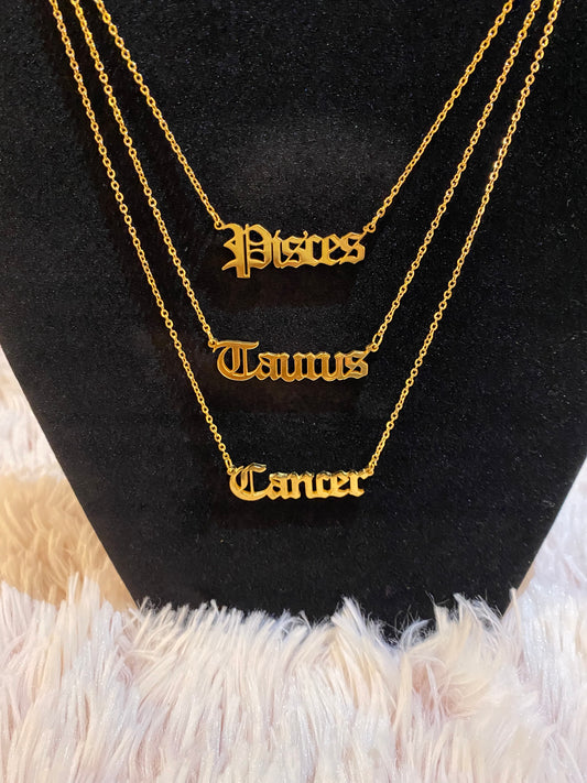 Gold Plated Zodiac Neclace